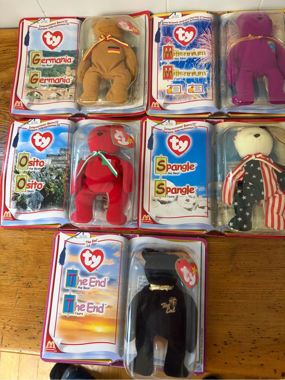 2000 set of 5 TY/McDonakds Beanie Babies Collection Plush
